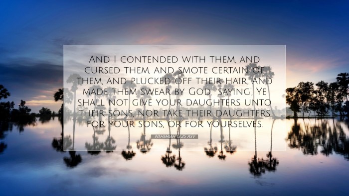 Picture 07 - Nehemiah 13:25 ASV Desktop Wallpaper - And I contended with them, and cursed them, and - Desktop Bible Verse Wallpaper