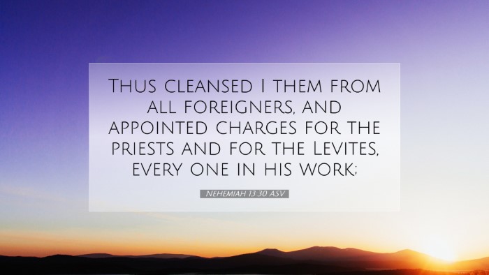 Picture 07 - Nehemiah 13:30 ASV Desktop Wallpaper - Thus cleansed I them from all foreigners, and - Desktop Bible Verse Wallpaper