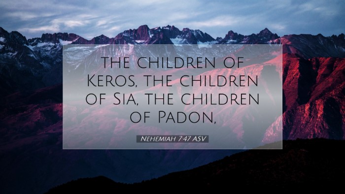 Picture 07 - Nehemiah 7:47 ASV Desktop Wallpaper - the children of Keros, the children of Sia, the - Desktop Bible Verse Wallpaper