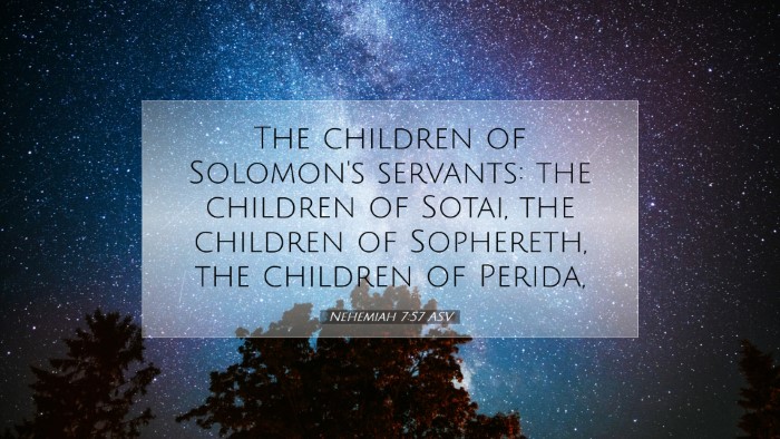 Picture 07 - Nehemiah 7:57 ASV Desktop Wallpaper - The children of Solomon's servants: the children - Desktop Bible Verse Wallpaper