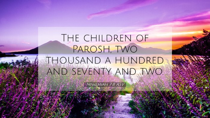 Picture 07 - Nehemiah 7:8 ASV Desktop Wallpaper - The children of Parosh, two thousand a hundred - Desktop Bible Verse Wallpaper