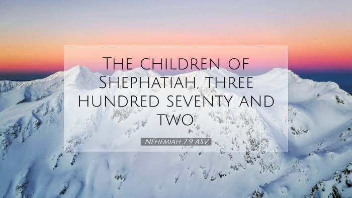 Picture 07 - Nehemiah 7:9 ASV Desktop Wallpaper - The children of Shephatiah, three hundred seventy - Desktop Bible Verse Wallpaper