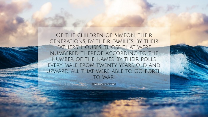 Picture 07 - Numbers 1:22 ASV Desktop Wallpaper - Of the children of Simeon, their generations, by - Desktop Bible Verse Wallpaper