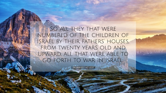 Picture 07 - Numbers 1:45 ASV Desktop Wallpaper - So all they that were numbered of the children of - Desktop Bible Verse Wallpaper