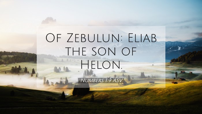 Picture 07 - Numbers 1:9 ASV Desktop Wallpaper - Of Zebulun: Eliab the son of - Desktop Bible Verse Wallpaper