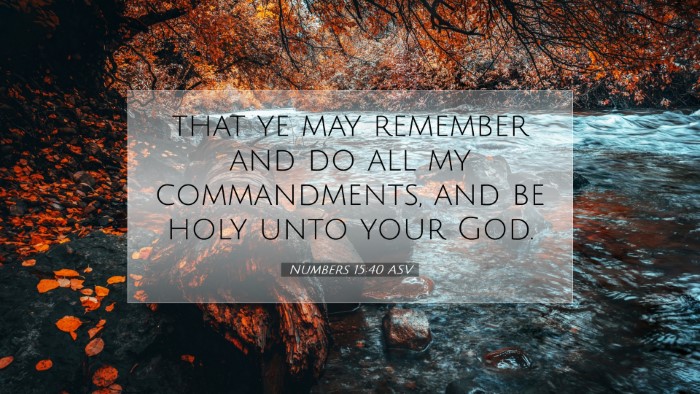 Picture 07 - Numbers 15:40 ASV Desktop Wallpaper - that ye may remember and do all my commandments, - Desktop Bible Verse Wallpaper