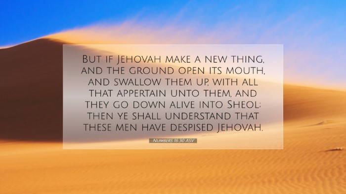 Picture 07 - Numbers 16:30 ASV Desktop Wallpaper - But if Jehovah make a new thing, and the ground - Desktop Bible Verse Wallpaper
