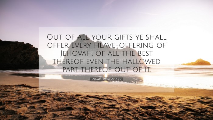 Picture 07 - Numbers 18:29 ASV Desktop Wallpaper - Out of all your gifts ye shall offer every - Desktop Bible Verse Wallpaper