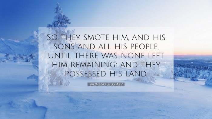 Picture 07 - Numbers 21:35 ASV Desktop Wallpaper - So they smote him, and his sons and all his - Desktop Bible Verse Wallpaper
