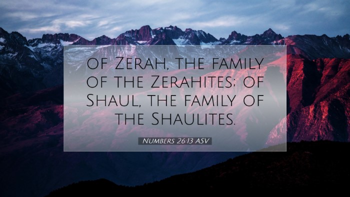 Picture 07 - Numbers 26:13 ASV Desktop Wallpaper - of Zerah, the family of the Zerahites; of Shaul, - Desktop Bible Verse Wallpaper