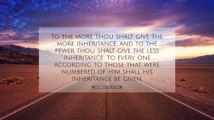 Picture 07 - Numbers 26:54 ASV Desktop Wallpaper - To the more thou shalt give the more inheritance, - Desktop Bible Verse Wallpaper