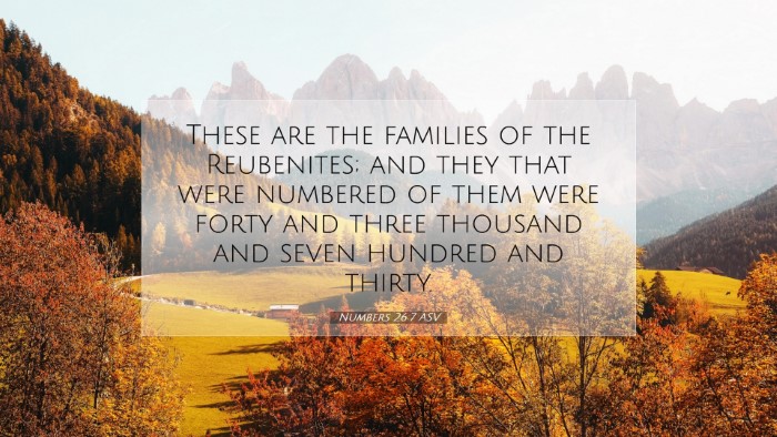 Picture 07 - Numbers 26:7 ASV Desktop Wallpaper - These are the families of the Reubenites; and - Desktop Bible Verse Wallpaper