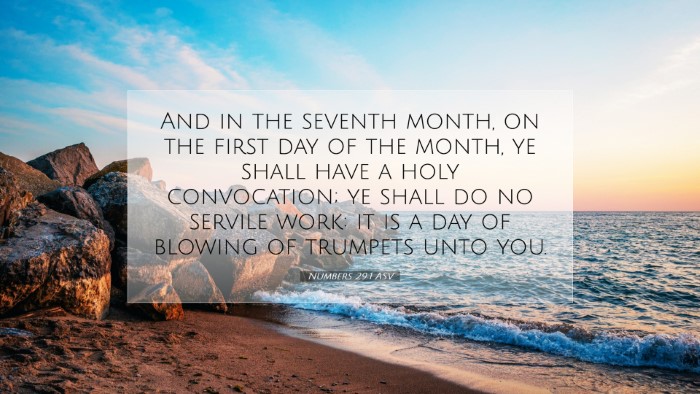 Picture 07 - Numbers 29:1 ASV Desktop Wallpaper - And in the seventh month, on the first day of the - Desktop Bible Verse Wallpaper