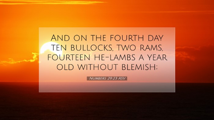 Picture 07 - Numbers 29:23 ASV Desktop Wallpaper - And on the fourth day ten bullocks, two rams, - Desktop Bible Verse Wallpaper