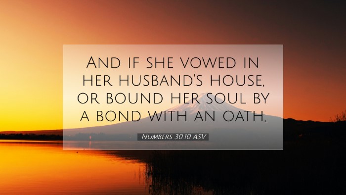 Picture 07 - Numbers 30:10 ASV Desktop Wallpaper - And if she vowed in her husband's house, or bound - Desktop Bible Verse Wallpaper