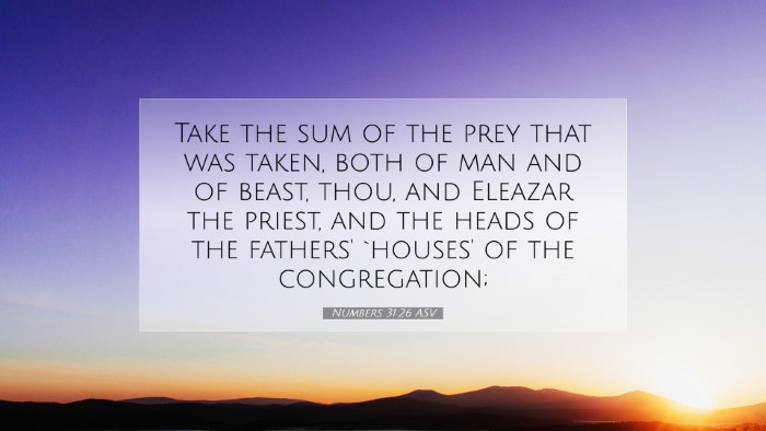 Picture 07 - Numbers 31:26 ASV Desktop Wallpaper - Take the sum of the prey that was taken, both of - Desktop Bible Verse Wallpaper