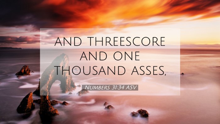 Picture 07 - Numbers 31:34 ASV Desktop Wallpaper - and threescore and one thousand - Desktop Bible Verse Wallpaper