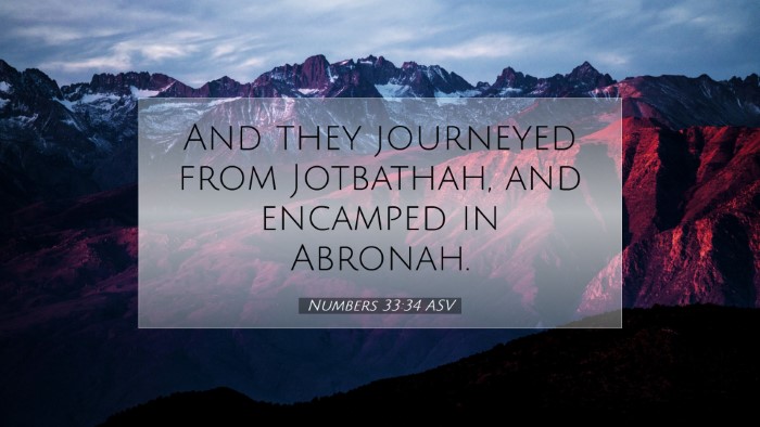 Picture 07 - Numbers 33:34 ASV Desktop Wallpaper - And they journeyed from Jotbathah, and encamped - Desktop Bible Verse Wallpaper