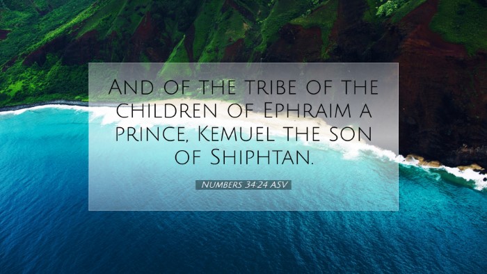 Picture 07 - Numbers 34:24 ASV Desktop Wallpaper - And of the tribe of the children of Ephraim a - Desktop Bible Verse Wallpaper