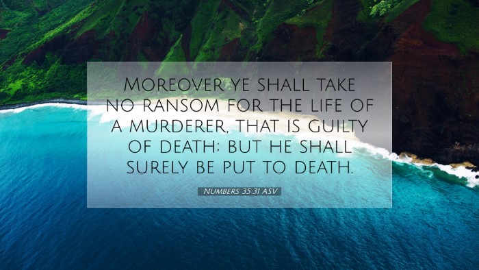 Picture 07 - Numbers 35:31 ASV Desktop Wallpaper - Moreover ye shall take no ransom for the life of - Desktop Bible Verse Wallpaper