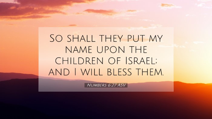 Picture 07 - Numbers 6:27 ASV Desktop Wallpaper - So shall they put my name upon the children of - Desktop Bible Verse Wallpaper