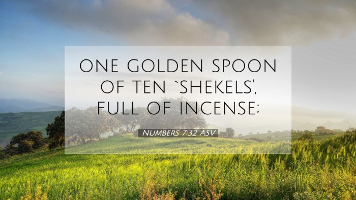 Picture 07 - Numbers 7:32 ASV Desktop Wallpaper - one golden spoon of ten `shekels', full of - Desktop Bible Verse Wallpaper