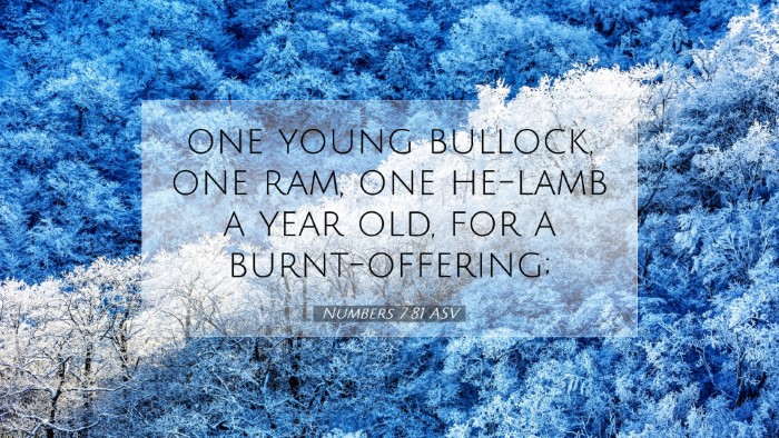 Picture 07 - Numbers 7:81 ASV Desktop Wallpaper - one young bullock, one ram, one he-lamb a year - Desktop Bible Verse Wallpaper