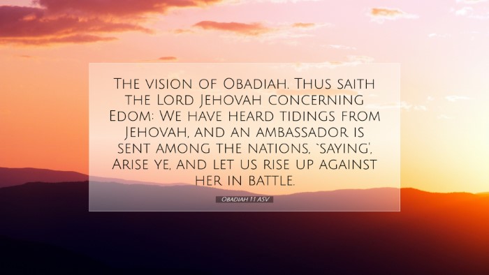 Picture 07 - Obadiah 1:1 ASV Desktop Wallpaper - The vision of Obadiah. Thus saith the Lord - Desktop Bible Verse Wallpaper