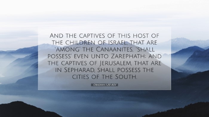 Picture 07 - Obadiah 1:20 ASV Desktop Wallpaper - And the captives of this host of the children of - Desktop Bible Verse Wallpaper