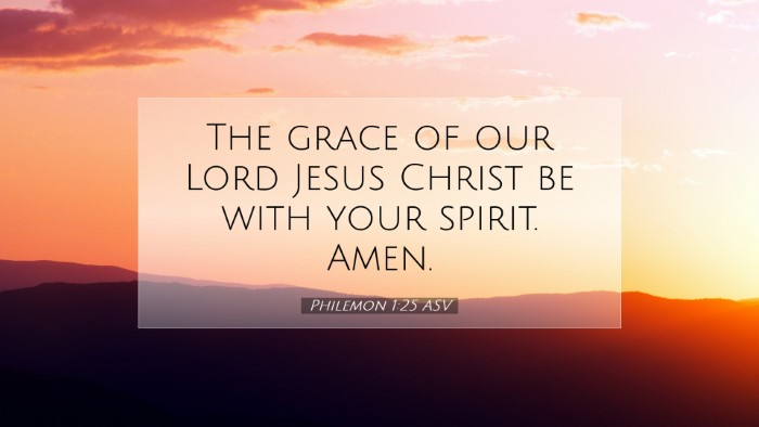 Picture 07 - Philemon 1:25 ASV Desktop Wallpaper - The grace of our Lord Jesus Christ be with your - Desktop Bible Verse Wallpaper