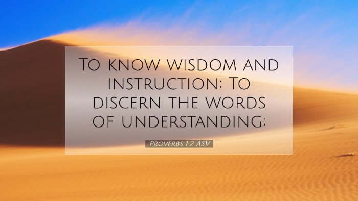 Picture 07 - Proverbs 1:2 ASV Desktop Wallpaper - To know wisdom and instruction; To discern the - Desktop Bible Verse Wallpaper