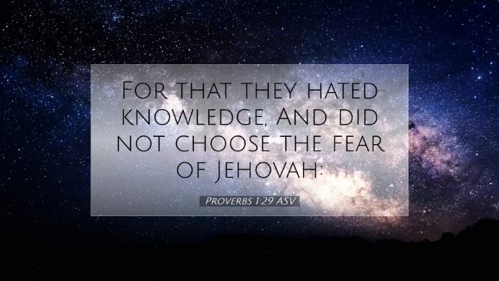 Picture 07 - Proverbs 1:29 ASV Desktop Wallpaper - For that they hated knowledge, And did not choose - Desktop Bible Verse Wallpaper