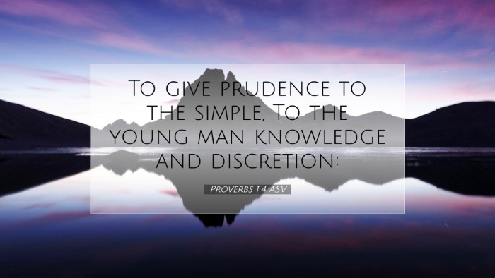 Picture 07 - Proverbs 1:4 ASV Desktop Wallpaper - To give prudence to the simple, To the young man - Desktop Bible Verse Wallpaper