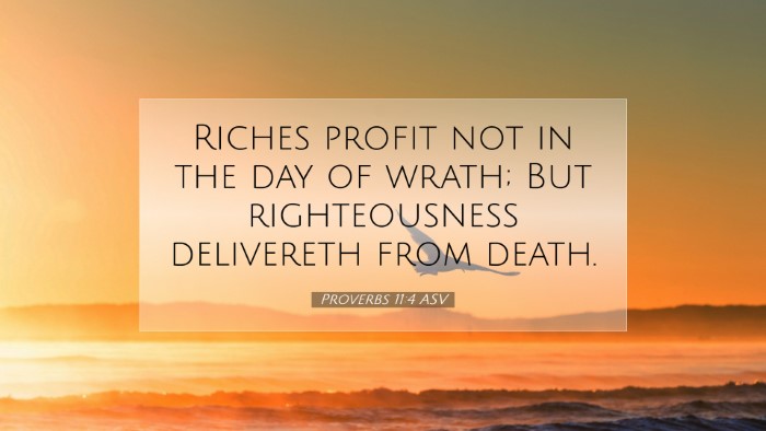 Picture 07 - Proverbs 11:4 ASV Desktop Wallpaper - Riches profit not in the day of wrath; But - Desktop Bible Verse Wallpaper