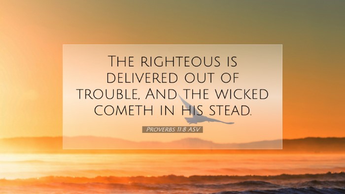 Picture 07 - Proverbs 11:8 ASV Desktop Wallpaper - The righteous is delivered out of trouble, And - Desktop Bible Verse Wallpaper