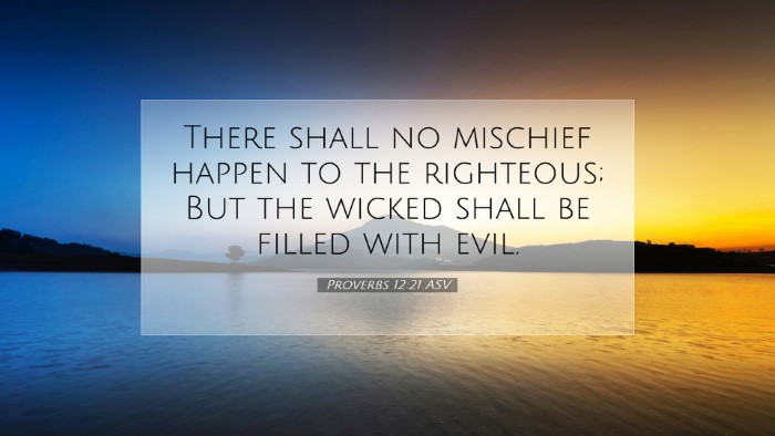 Picture 07 - Proverbs 12:21 ASV Desktop Wallpaper - There shall no mischief happen to the righteous; - Desktop Bible Verse Wallpaper