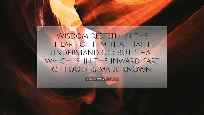 Picture 07 - Proverbs 14:33 ASV Desktop Wallpaper - Wisdom resteth in the heart of him that hath - Desktop Bible Verse Wallpaper