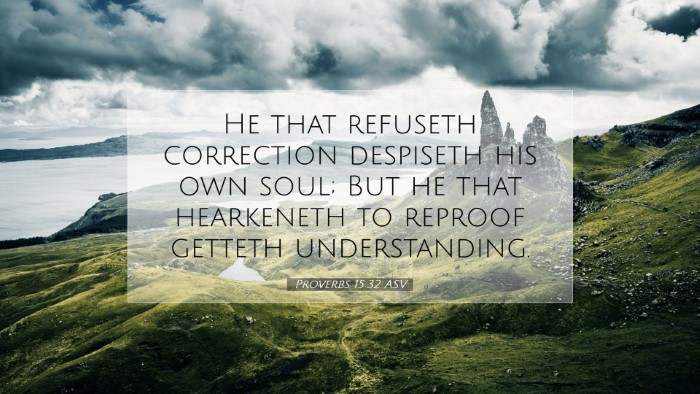 Picture 07 - Proverbs 15:32 ASV Desktop Wallpaper - He that refuseth correction despiseth his own - Desktop Bible Verse Wallpaper