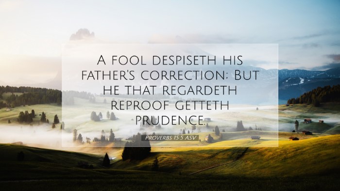 Picture 07 - Proverbs 15:5 ASV Desktop Wallpaper - A fool despiseth his father's correction; But he - Desktop Bible Verse Wallpaper