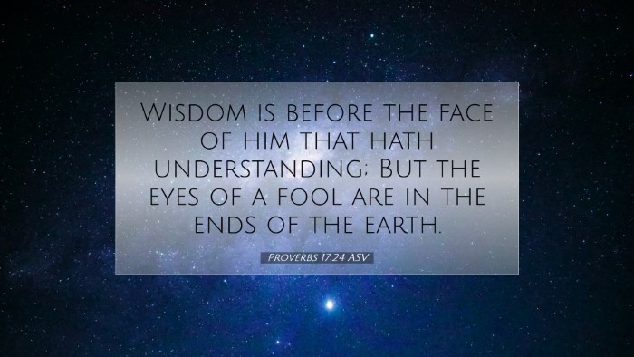 Picture 07 - Proverbs 17:24 ASV Desktop Wallpaper - Wisdom is before the face of him that hath - Desktop Bible Verse Wallpaper