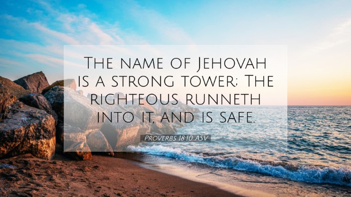 Picture 07 - Proverbs 18:10 ASV Desktop Wallpaper - The name of Jehovah is a strong tower; The - Desktop Bible Verse Wallpaper