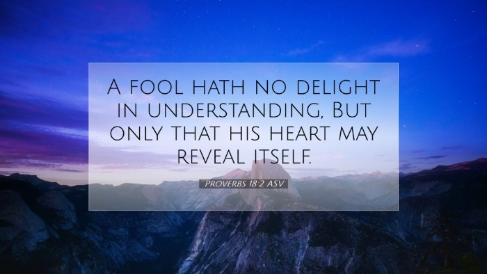 Picture 07 - Proverbs 18:2 ASV Desktop Wallpaper - A fool hath no delight in understanding, But only - Desktop Bible Verse Wallpaper