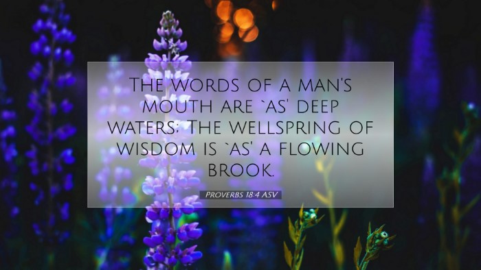 Picture 07 - Proverbs 18:4 ASV Desktop Wallpaper - The words of a man's mouth are `as' deep waters; - Desktop Bible Verse Wallpaper