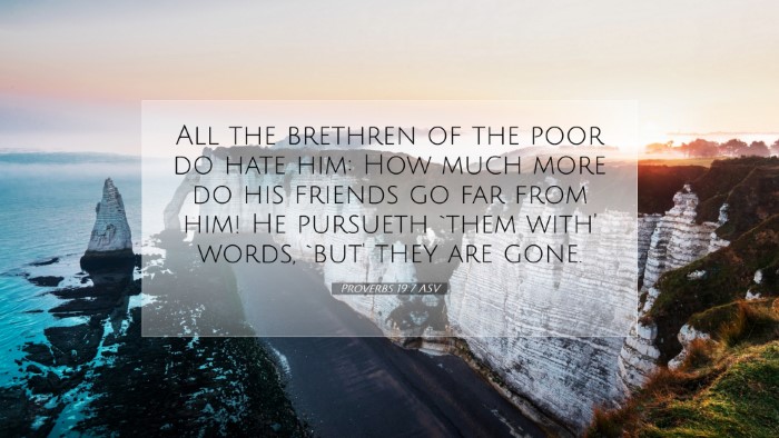 Picture 07 - Proverbs 19:7 ASV Desktop Wallpaper - All the brethren of the poor do hate him: How - Desktop Bible Verse Wallpaper