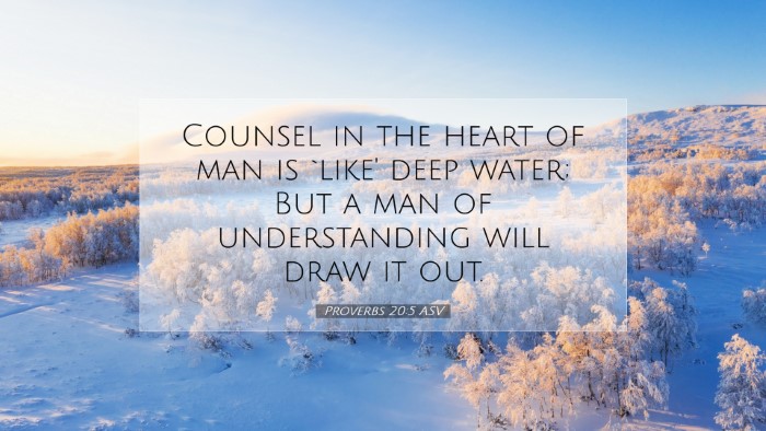 Picture 07 - Proverbs 20:5 ASV Desktop Wallpaper - Counsel in the heart of man is `like' deep water; - Desktop Bible Verse Wallpaper