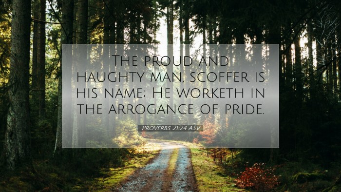 Picture 07 - Proverbs 21:24 ASV Desktop Wallpaper - The proud and haughty man, scoffer is his name; - Desktop Bible Verse Wallpaper
