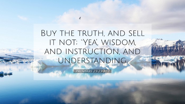 Picture 07 - Proverbs 23:23 ASV Desktop Wallpaper - Buy the truth, and sell it not; `Yea', wisdom, - Desktop Bible Verse Wallpaper