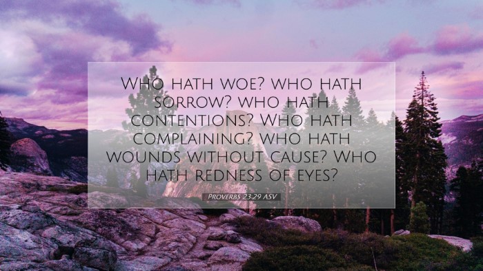 Picture 07 - Proverbs 23:29 ASV Desktop Wallpaper - Who hath woe? who hath sorrow? who hath - Desktop Bible Verse Wallpaper