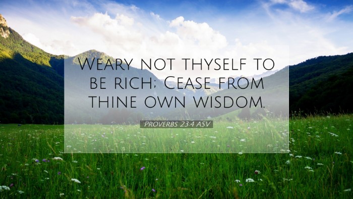 Picture 07 - Proverbs 23:4 ASV Desktop Wallpaper - Weary not thyself to be rich; Cease from thine - Desktop Bible Verse Wallpaper