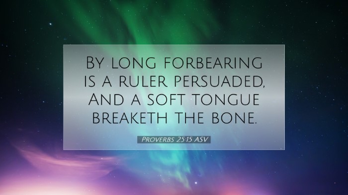 Picture 07 - Proverbs 25:15 ASV Desktop Wallpaper - By long forbearing is a ruler persuaded, And a - Desktop Bible Verse Wallpaper